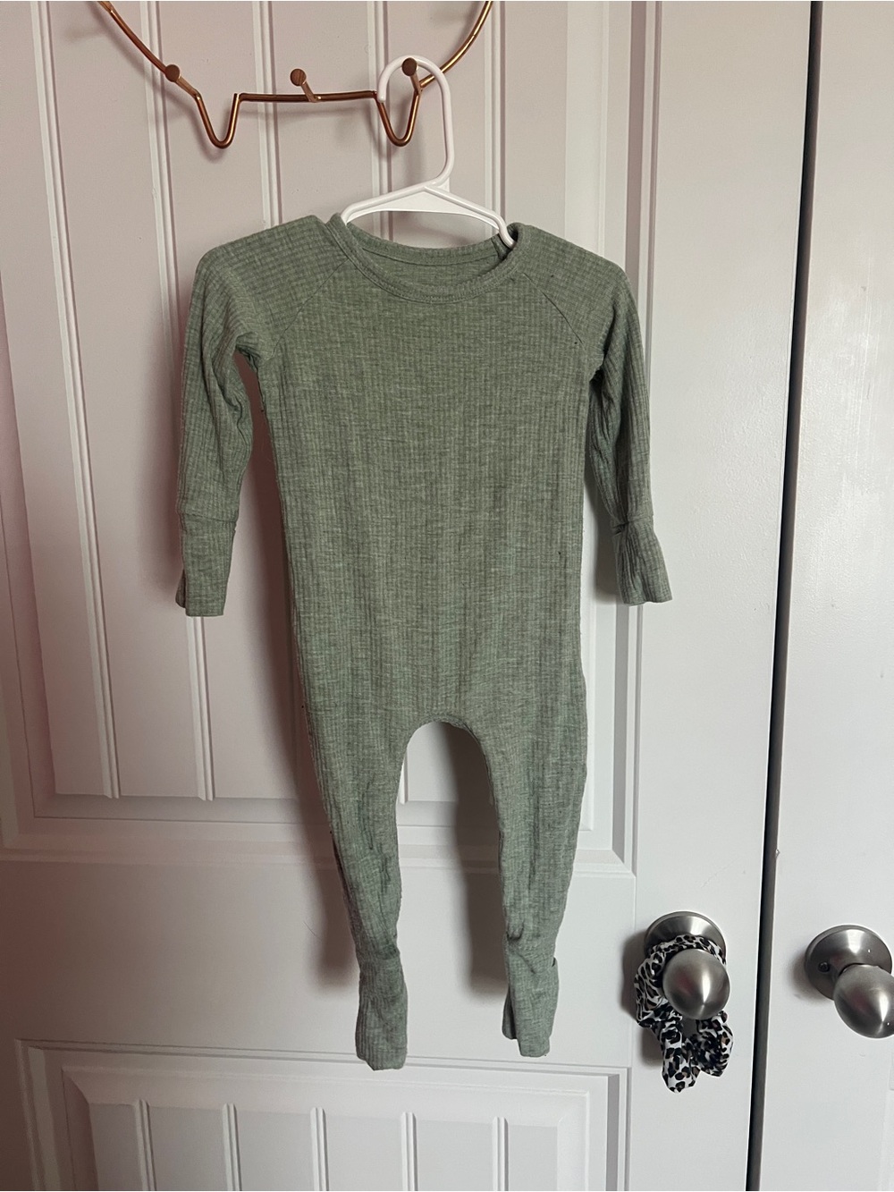 sage green little sleepies sleeper